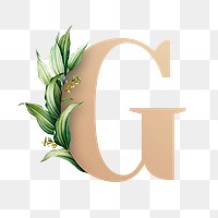 Botanical capital letter G transparent png