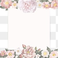 Elegant floral frame design transparent png