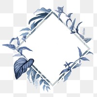 Empty frame with blue leaves design element