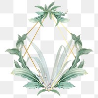 Empty frame with green leaves design element