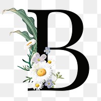 B png floral alphabet font