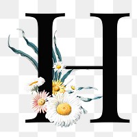 H png floral alphabet font