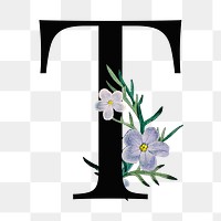 T png floral alphabet font