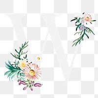 W png floral alphabet font 