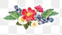 Colorful summer flowers sticker design element