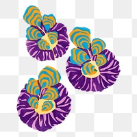 Vintage floral png sticker, colorful art deco clip art