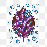 Art deco plant png sticker, vintage illustration