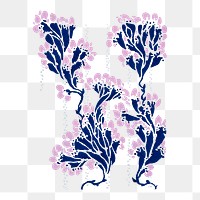 Art deco floral png sticker, vintage illustration