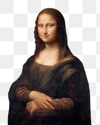 Mona Lisa png sticker, Leonardo da Vinci's famous painting on transparent background, remastered by rawpixel