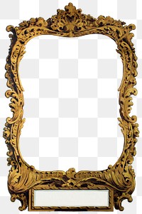 Picture frame png sticker, home decor in vintage gold design