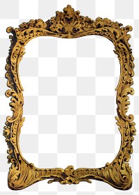 Picture frame png sticker, home decor in vintage gold design