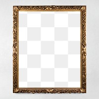 Frame png mockup, gold antique luxury design