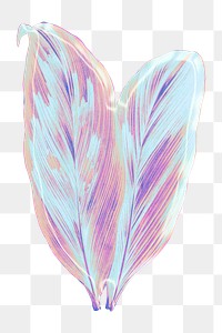 Purple leaf png sticker, aesthetic nature illustration on transparent background