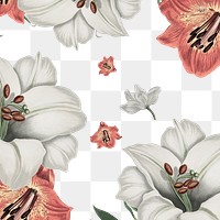 Vintage white and orange lily flower pattern background design resource