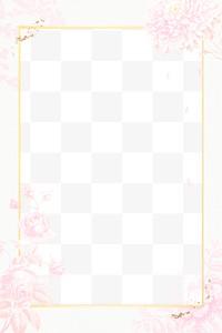 Vintage pink floral frame design element