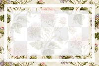 Vintage china aster floral frame design element