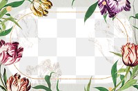 Vintage tulip flower frame design element