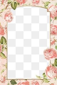 Vintage pink rose flower frame design element