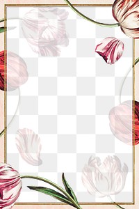 Rectangle frame on vintage tulip flower background design element