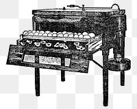 Hatching machine png sticker, vintage illustration, digitally enhanced from our own original copy of The Open Door to Independence (1915) by Thomas E. Hill.