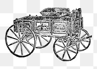 Farm wagon png sticker, vintage illustration, digitally enhanced from our own original copy of The Open Door to Independence (1915) by Thomas E. Hill.