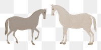Vintage png Asian horse illustration, featuring public domain artworks