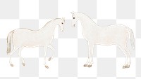 Vintage white Asian horse png illustration, featuring public domain artworks