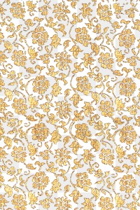 Vintage gold floral pattern transparent background, featuring public domain artworks