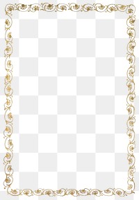 Vintage gold floral transparent frame, featuring public domain artworks