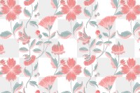 Vintage pink floral pattern transparent background, featuring public domain artworks