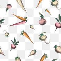 Vegetable seamless pattern png transparent background, remix from artworks by by Marcius Willson and N.A. Calkins