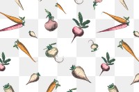 Root crops png pattern transparent background, remix from artworks by by Marcius Willson and N.A. Calkins