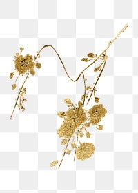 Golden cherry blossom design element