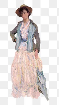 Woman png remixed from the artworks of Claude Monet.