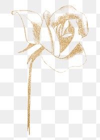 Vintage glittery gold rose png art print, remix from artworks by Samuel Jessurun de Mesquita