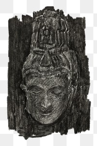 Vintage png Shiva god drawing, remixed from the artworks of Jan Toorop.