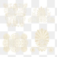 Ancient beige Greek ornamental element png sticker set