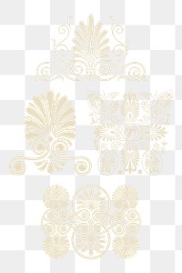 Ancient beige Greek ornamental element png sticker set
