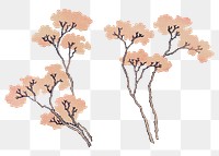 Vintage sakura Japanese png background, remix of artwork by Katsushika Hokusai