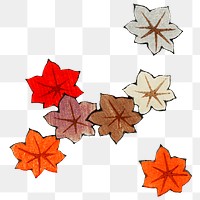 Traditional Japanese maple leaves png ornamental element, remix of artwork by Watanabe Seitei