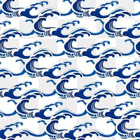 Traditional Japanese wave png pattern, remix of artwork by Watanabe Seitei