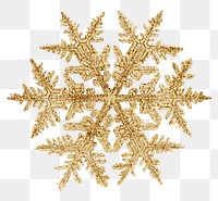 Winter gold snowflake transparent Christmas ornament macro photography, remix of photography by Wilson Bentley