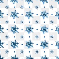 Christmas png blue snowflake pattern background, remix of photography by Wilson Bentley
