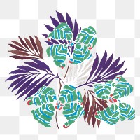 Vintage flower png sticker, Art Nouveau collage floral clipart