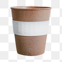 Cork reusable coffee cup design element