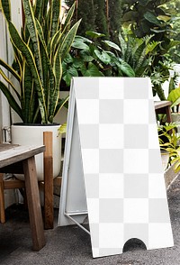 Sign png mockup foldable a-frame for cafes and restaurants