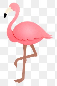 Pink flamingo 3D papercraft png
