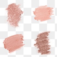 Rose gold glitter and pink metallic shade brush strokes 