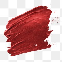 Shimmery metallic cherry red paint brush stroke 