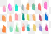 Colorful brush strokes background transparent png
